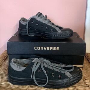 Rare brand new with box! Grey and black converse sneakers. Women’s 6